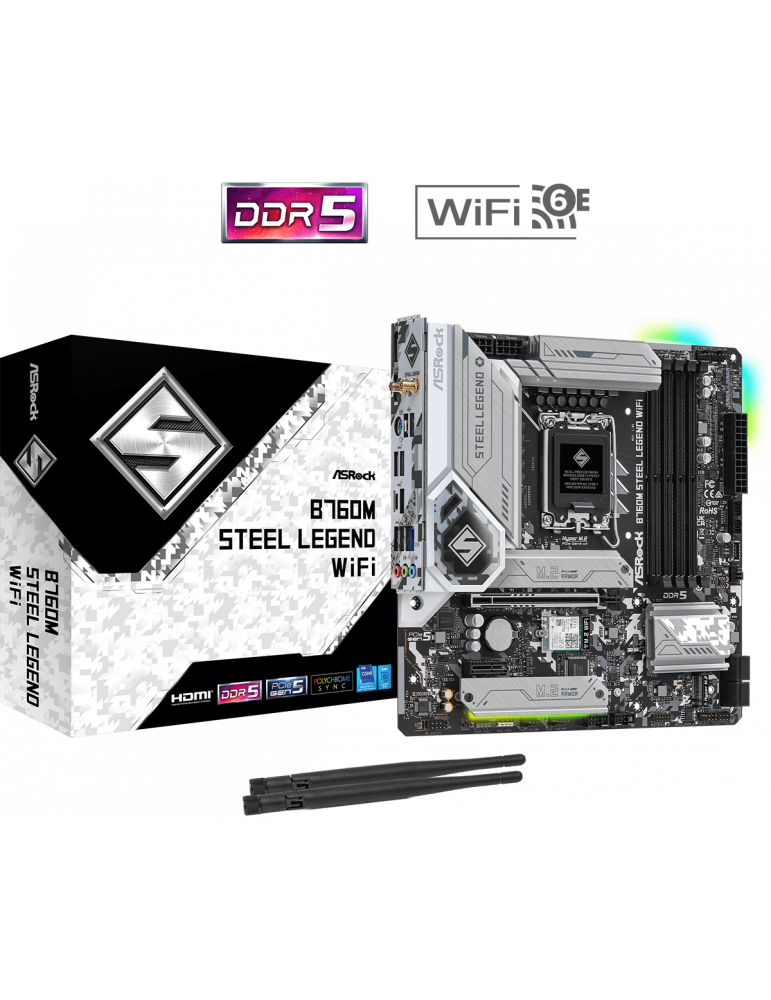 Дънна платка ASROCK B760M STEEL LEGEND WIFI, LGA1700