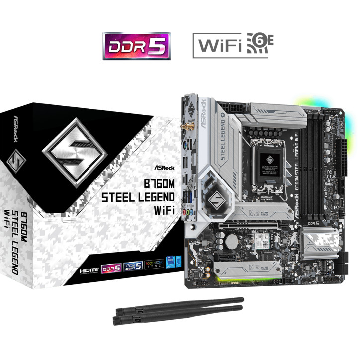 Дънна платка ASROCK B760M STEEL LEGEND WIFI, LGA1700