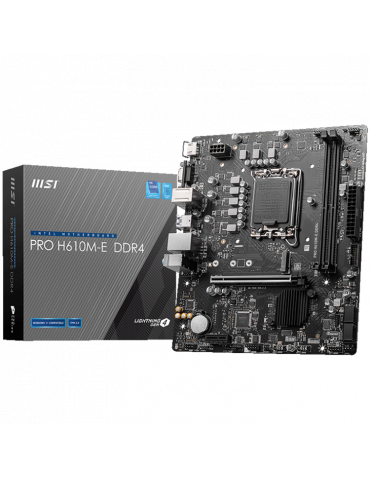 Дънна платка MSI PRO H610M-E DDR4, LGA1700, PCIe 4.0, M.2 Gen3 x4