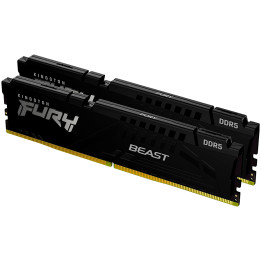 RAM памет Kingston 64GB(2x32GB) DDR5 PC5-48000 6000MHz FURY Beast Black CL36  - KF560C36BBEK2-64