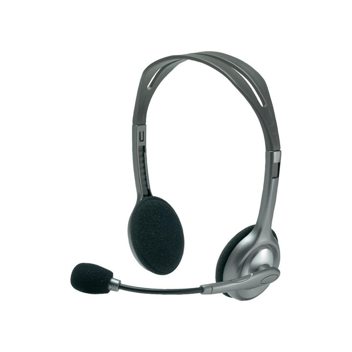 Слушалки Logitech H110 сребристи с микрофон