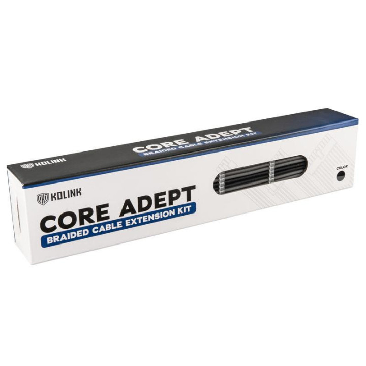 Комплект оплетени кабели Kolink Core, Black/Grey - ZUAD-1284