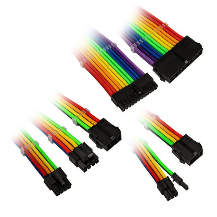Комплект оплетени кабели Kolink Core, Rainbow - ZUAD-1297