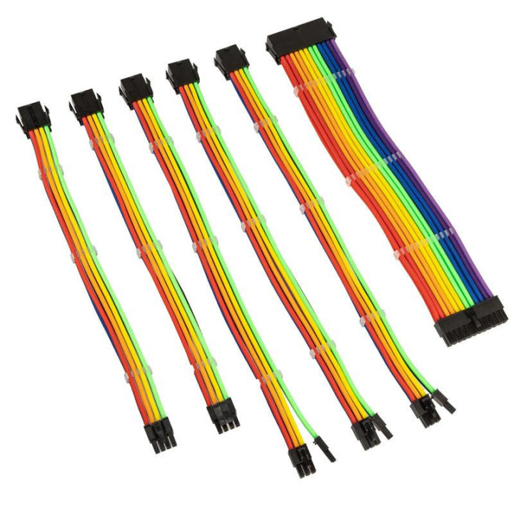 Комплект оплетени кабели Kolink Core, Rainbow - ZUAD-1297