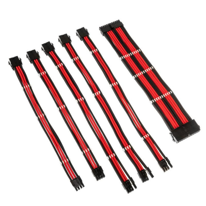 Комплект оплетени кабели Kolink Core, Black/Red - ZUAD-1285