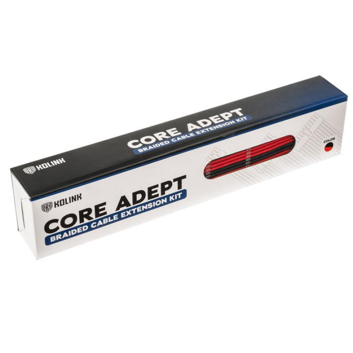 Комплект оплетени кабели Kolink Core, Black/Red - ZUAD-1285