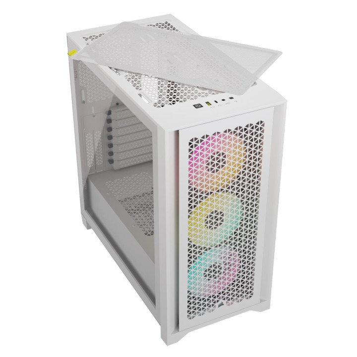 Кутия за компютър Corsair iCUE 4000D RGB Airflow Mid Tower, Tempered Glass, Бял - CC-9011241-WW