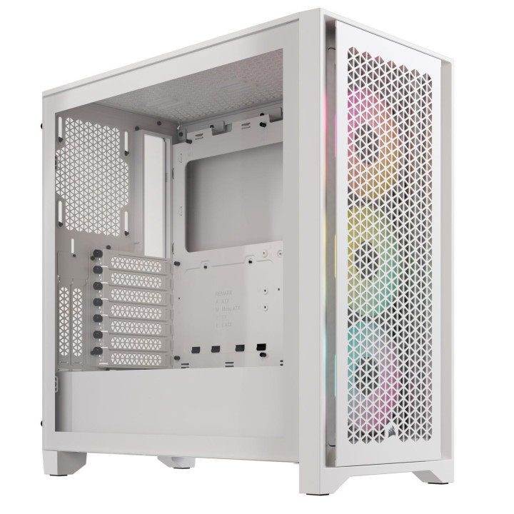 Кутия за компютър Corsair iCUE 4000D RGB Airflow Mid Tower, Tempered Glass, Бял - CC-9011241-WW