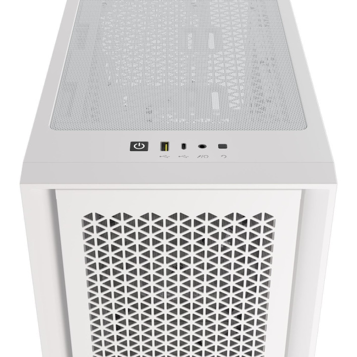 Кутия за компютър Corsair iCUE 4000D RGB Airflow Mid Tower, Tempered Glass, Бял - CC-9011241-WW
