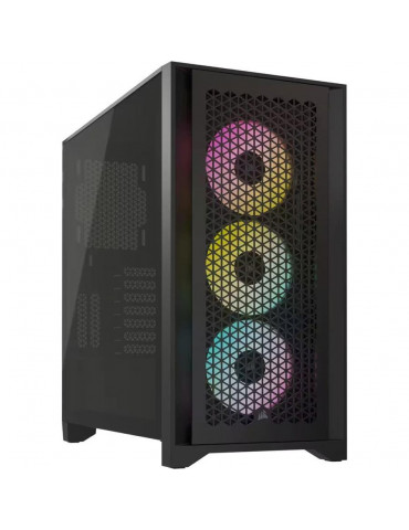 Кутия за компютър Corsair iCUE 4000D RGB Airflow Mid Tower, Tempered Glass, черен - CC-9011240-WW