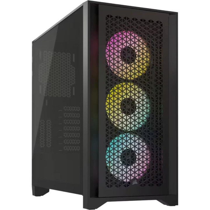 Кутия за компютър Corsair iCUE 4000D RGB Airflow Mid Tower, Tempered Glass, черен - CC-9011240-WW