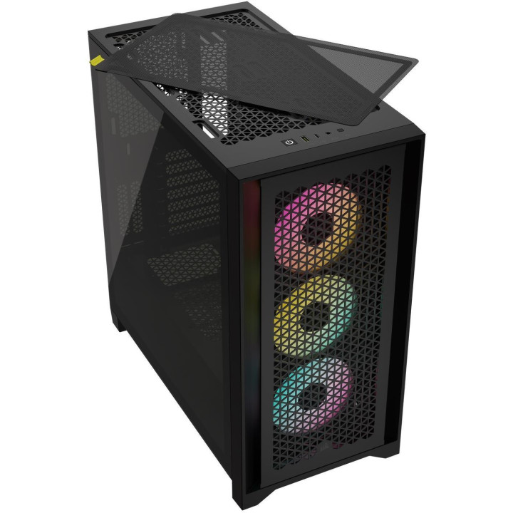 Кутия за компютър Corsair iCUE 4000D RGB Airflow Mid Tower, Tempered Glass, черен - CC-9011240-WW