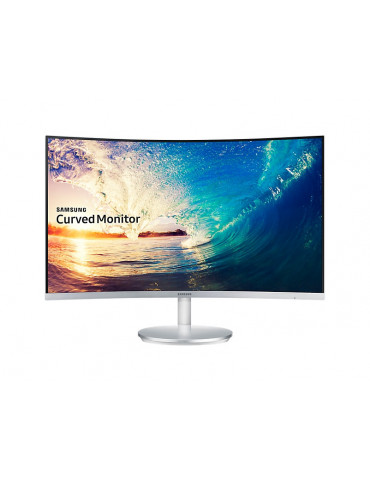 Монитор 27" Samsung C27F591FDUX с извит дисплей, DP, HDMI, D-SUB, бял