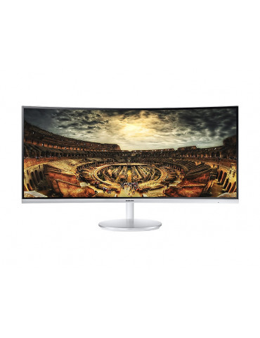 Монитор 34" Samsung C34F791WQUX с извит дисплей, бял