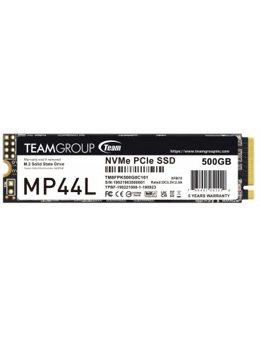 SSD диск Team Group 500GB MP44L, M.2 2280 NVMe PCI-e 4.0 x4 - TM8FPK500G0C101