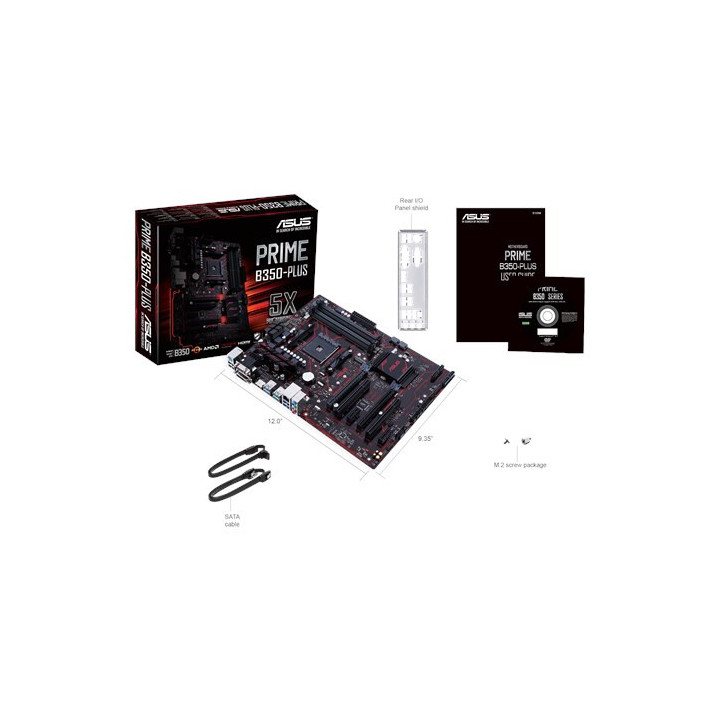 Дънна платка Asus PRIME B350-PLUS, сокет AM4