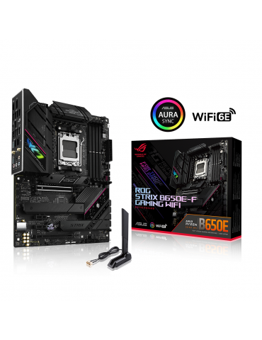 Дънна платка Asus ROG STRIX B650E-F GAMING WIFI 6E socket AM5, 4xDDR5, Aura Sync, PCIe 5.0