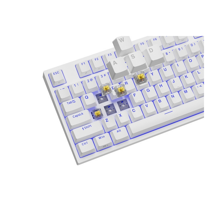 Механична геймърска клавиатура Genesis Thor 404 TKL White RGB Backlight US Layout Yellow Switch - NKG-2070