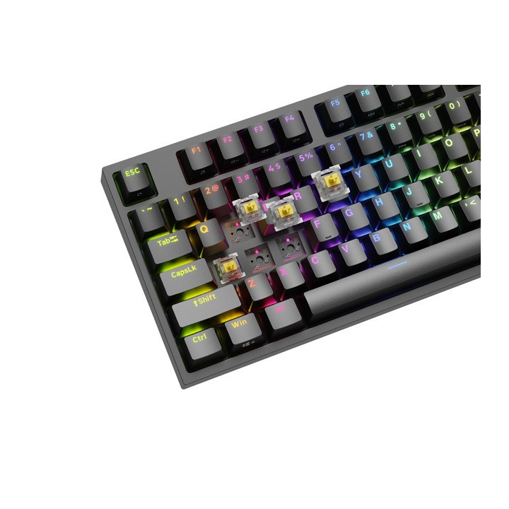 Механична геймърска клавиатура Genesis Thor 404 TKL Black RGB Backlight US Layout Yellow Switch - NKG-2069