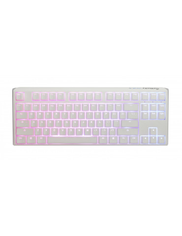 Геймърскa механична клавиатура Ducky One 3 Pure White TKL Hotswap Cherry MX Red, RGB, PBT Keycaps - DKON2187ST-RUSPDPWWWSC1