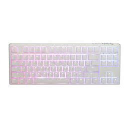 Геймърскa механична клавиатура Ducky One 3 Pure White TKL Hotswap Cherry MX Clear, RGB, PBT Keycaps - DKON2187ST-WUSPDPWWWSC1