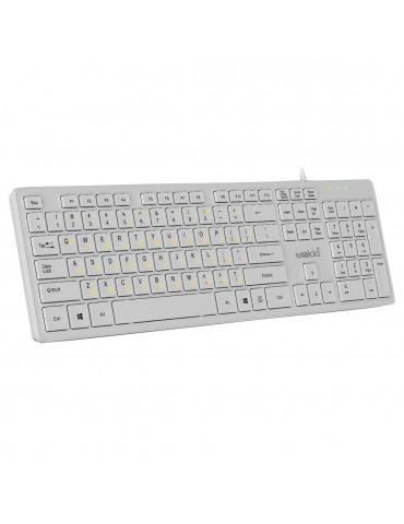 Нископрофилна клавиатура Makki USB BG, Low profile Chocolate, KB-C14 White