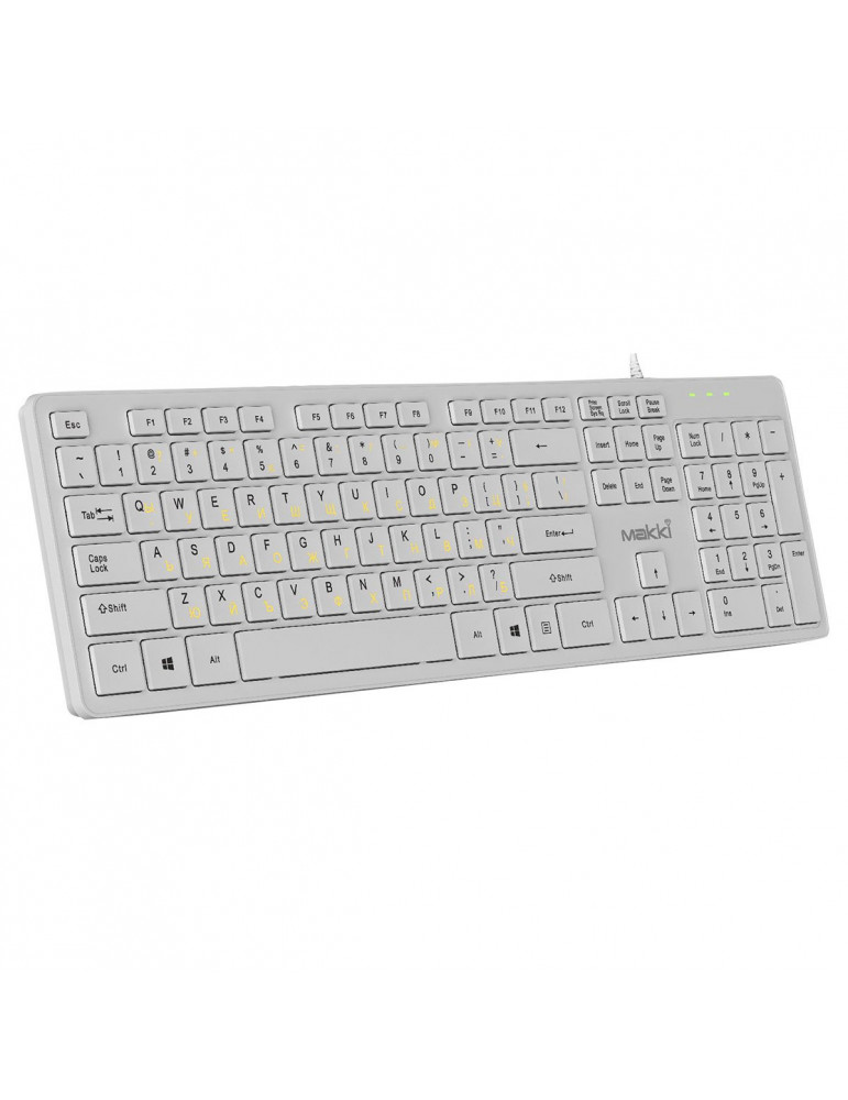 Нископрофилна клавиатура Makki USB BG, Low profile Chocolate, KB-C14 White