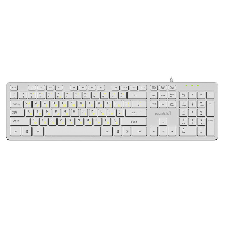Нископрофилна клавиатура Makki USB BG, Low profile Chocolate, KB-C14 White