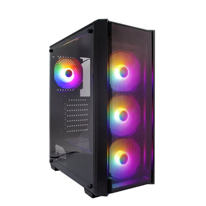 Кутия за компютър 1stPlayer Fire Dancing V4 RGB, ATX, с включени 4 вентилатора - V4-4F1