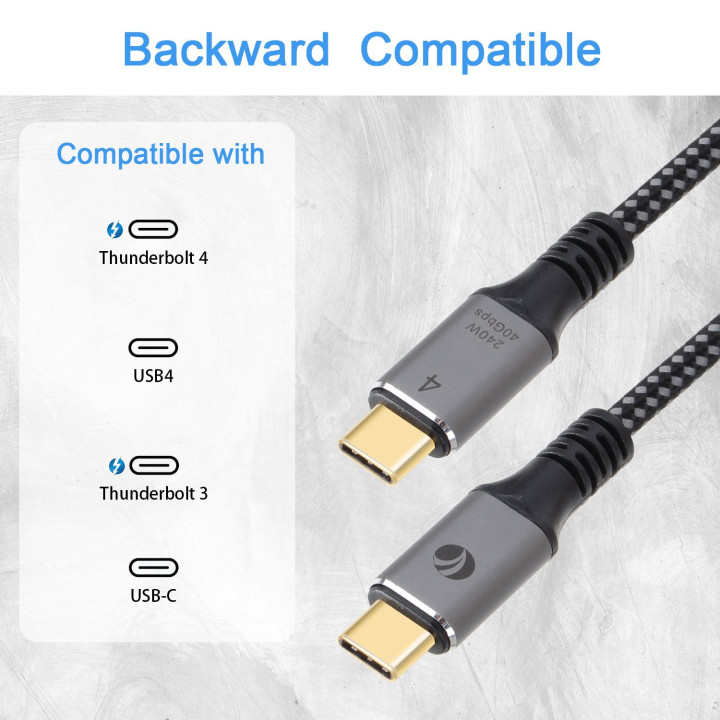 Кабел VCom USB4.0 Type-C/Type-C 40Gbps, 240W - CU541M-1.2m
