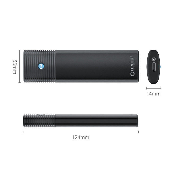Външна кутия за диск Orico M.2 NVMe M/B key 10 Gbps Black - PWM2-G2-BK-EP