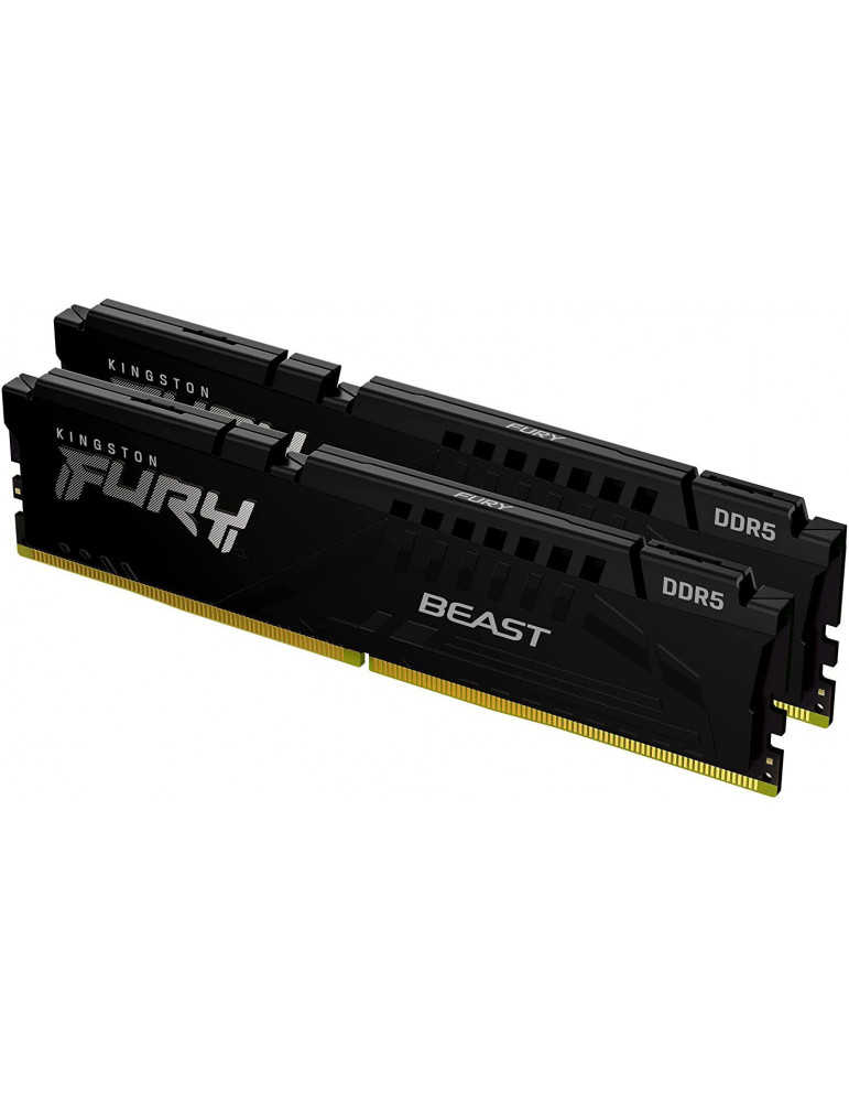 RAM памет Kingston 16GB(2x8GB) DDR5 PC5-44800 5600MHz FURY Beast Black CL40 - KF556C40BBK2-16