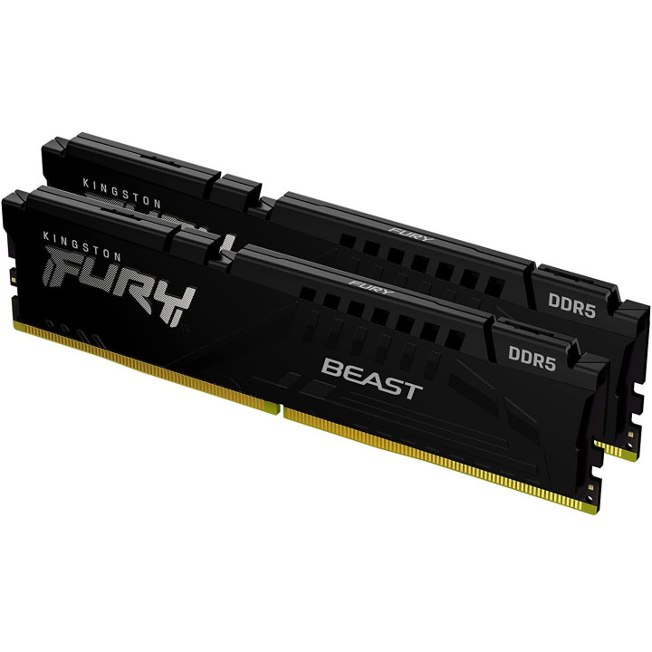 RAM памет Kingston 16GB(2x8GB) DDR5 PC5-44800 5600MHz FURY Beast Black CL40 - KF556C40BBK2-16