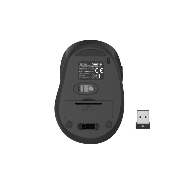 Безжична мишка Hama MW-400 V2 6-бутонна, ергономична, USB, сигнално жълта - HAMA-173029