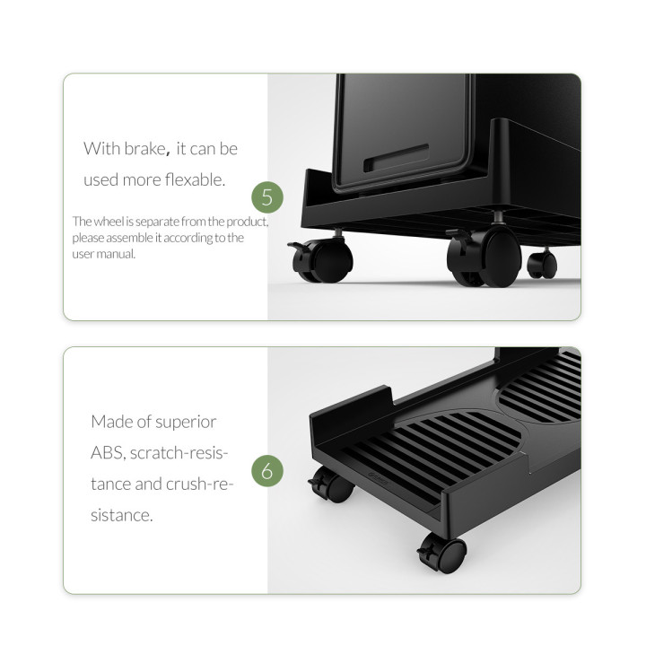 Поставка за компютър  Orico PC Stand, Computer Bracket, Water Restant, Black - CPB3-BK