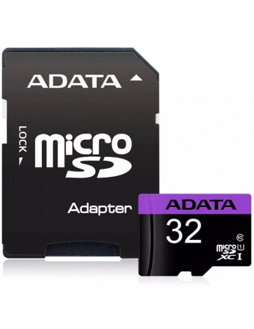 Флаш памет Adata 32GB MicroSDHC UHS-I CLASS 10 (with adapter) - AUSDH32GUICL10-RA1