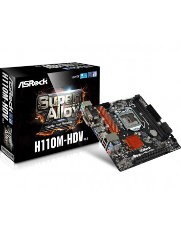 Дънна платка Asrock H110M-HDV R3.0, сокет LGA1151