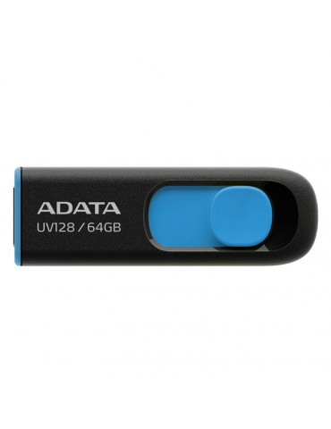 Флаш памет Adata 64GB UV128 USB 3.2 Black - AUV128-64G-RBE