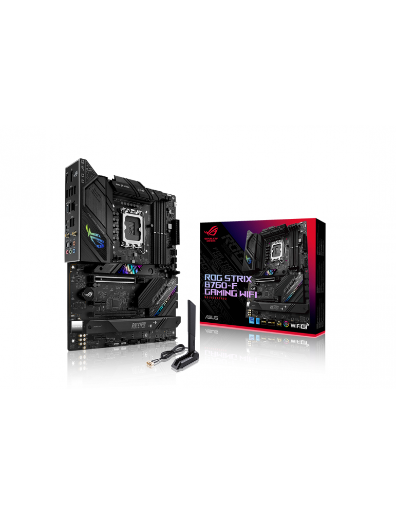 Дънна платка Asus ROG STRIX B760-F GAMING WIFI, LGA 1700 ATX, 4x DDR5, PCIe 5.0,  WiFi 6E, 3x M.2, Aura Sync RGB