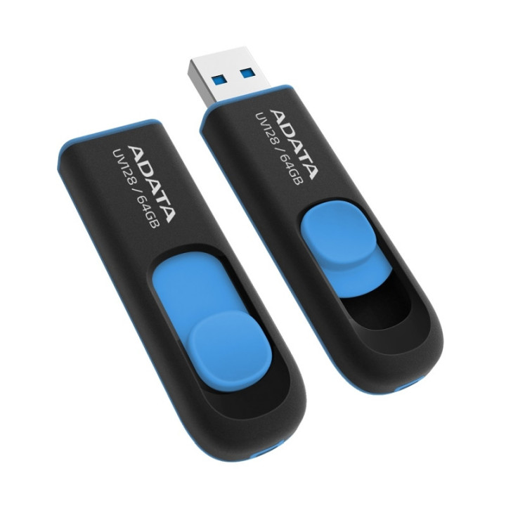 Флаш памет Adata 64GB UV128 USB 3.2 Black - AUV128-64G-RBE