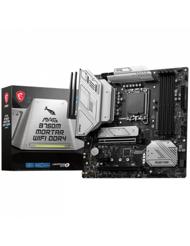 Дънна платка MSI MAG B760M MORTAR WIFI DDR4, mATX, LGA1700, DDR4, 2x M.2 slots