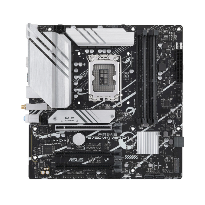 Дънна платка Asus PRIME B760M-A WIFI D4, LGA 1700, mATX, 4xDDR4, 2xM.2 Gen4, WiFi 6