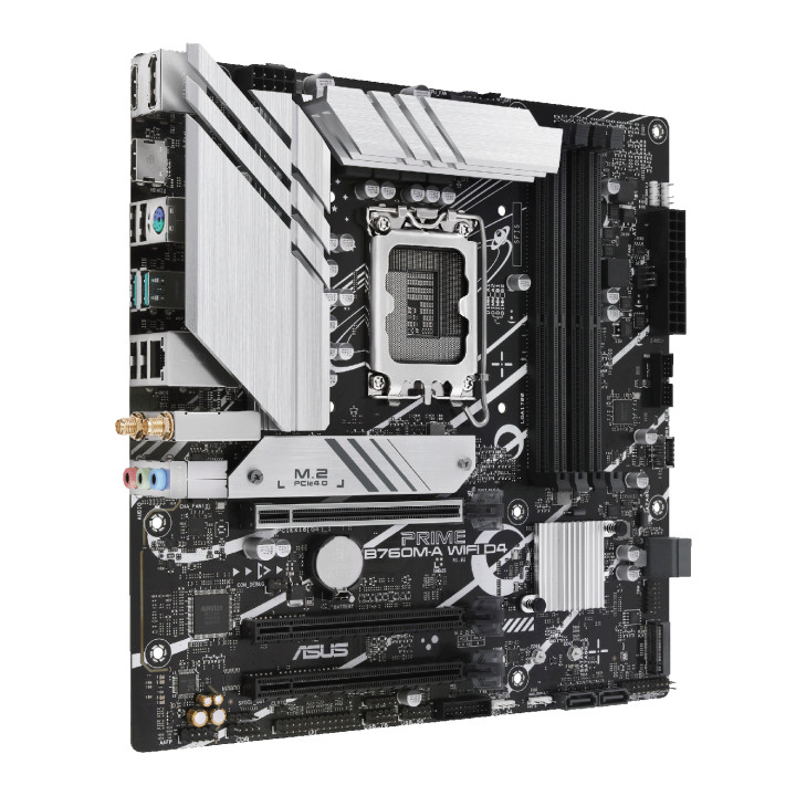Дънна платка Asus PRIME B760M-A WIFI D4, LGA 1700, mATX, 4xDDR4, 2xM.2 Gen4, WiFi 6