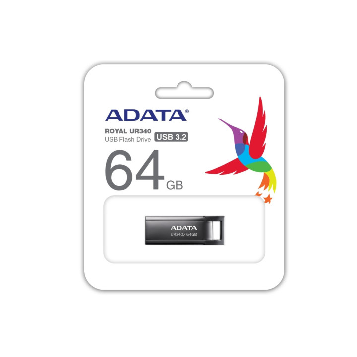 Флаш памет Adata 64GB UR340 USB 3.2 Black - AROY-UR340-64GBK