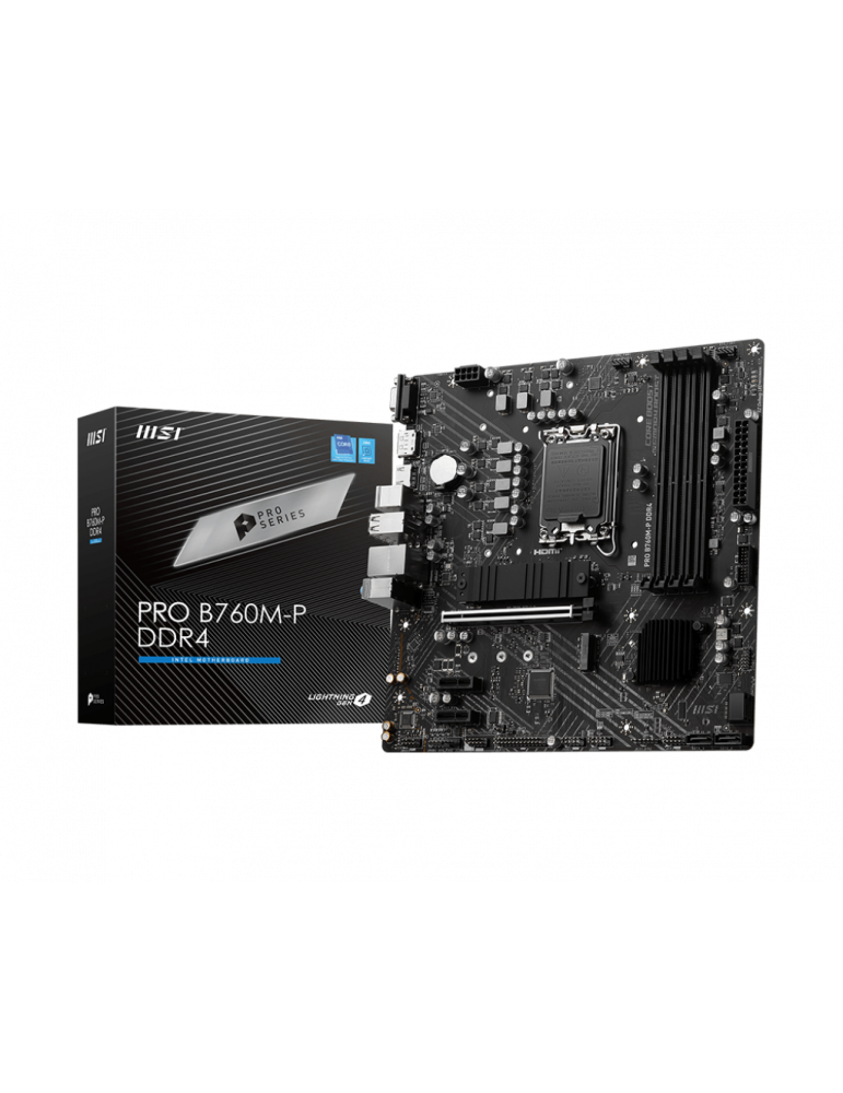 Дънна платка MSI PRO B760M-P DDR4, LGA1700 - 911-7E02-001