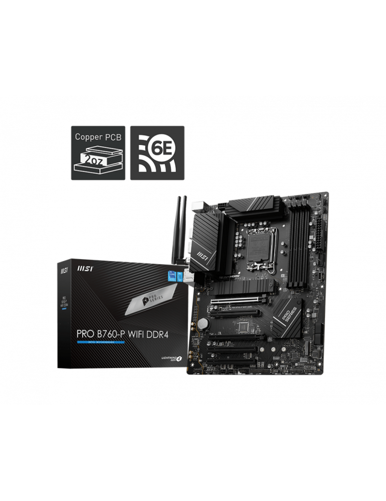 Дънна платка MSI PRO B760-P WIFI DDR4, LGA1700 - 911-7D98-001