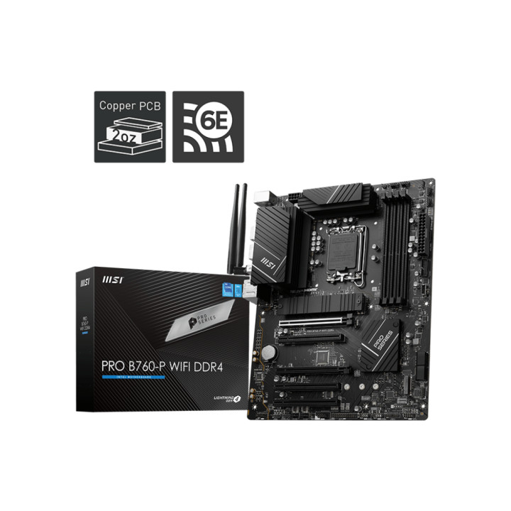 Дънна платка MSI PRO B760-P WIFI DDR4, LGA1700 - 911-7D98-001