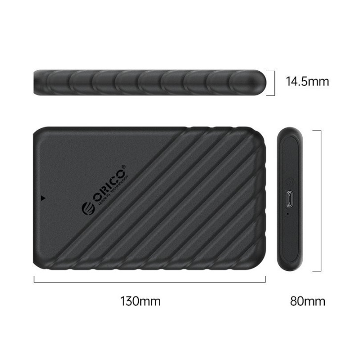 Външна кутия за диск Orico 2.5" TYPE C Black - 25PW1-C3-BK-EP