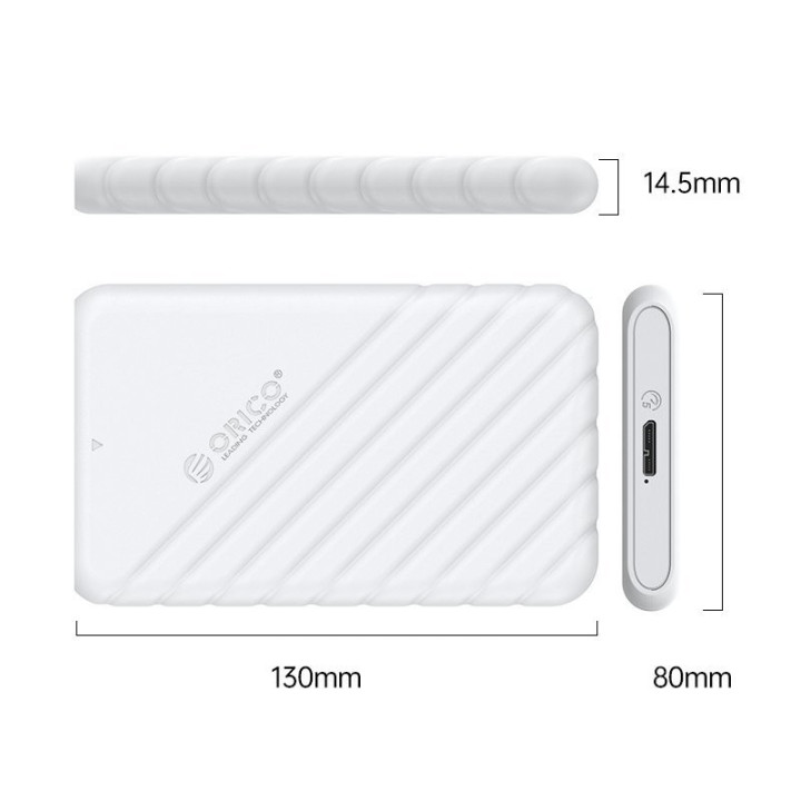 Kутия за диск Orico 2.5" USB3.0 WHITE - 25PW1-U3-WH