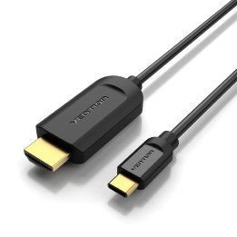 Кабел Vention Type-C to HDMI - 2.0m 4K Black - CGUBH